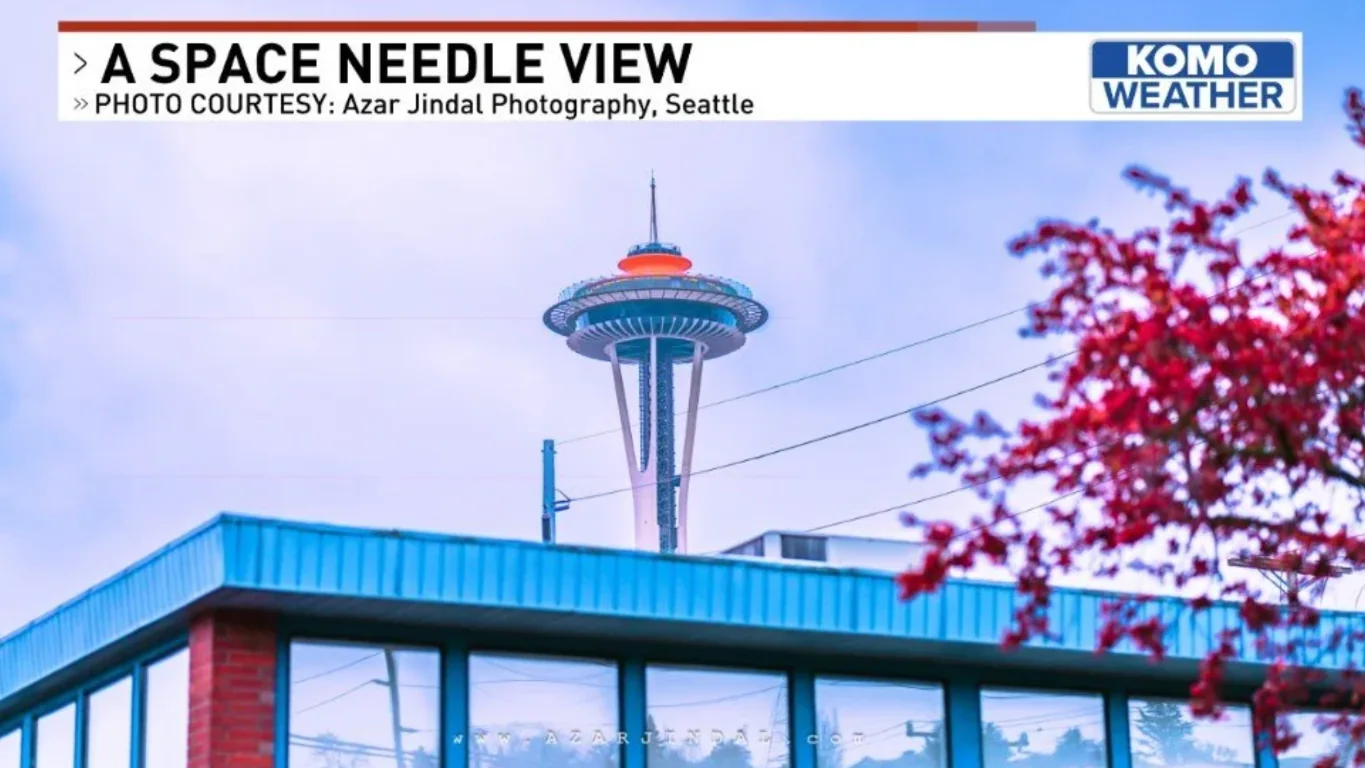 KOMO Weather broadcast: A Space Needle View, photo courtesy Azar Jindal Photography, Seattle
