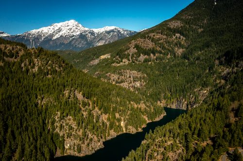 North Cascades valley in evening light, Washington