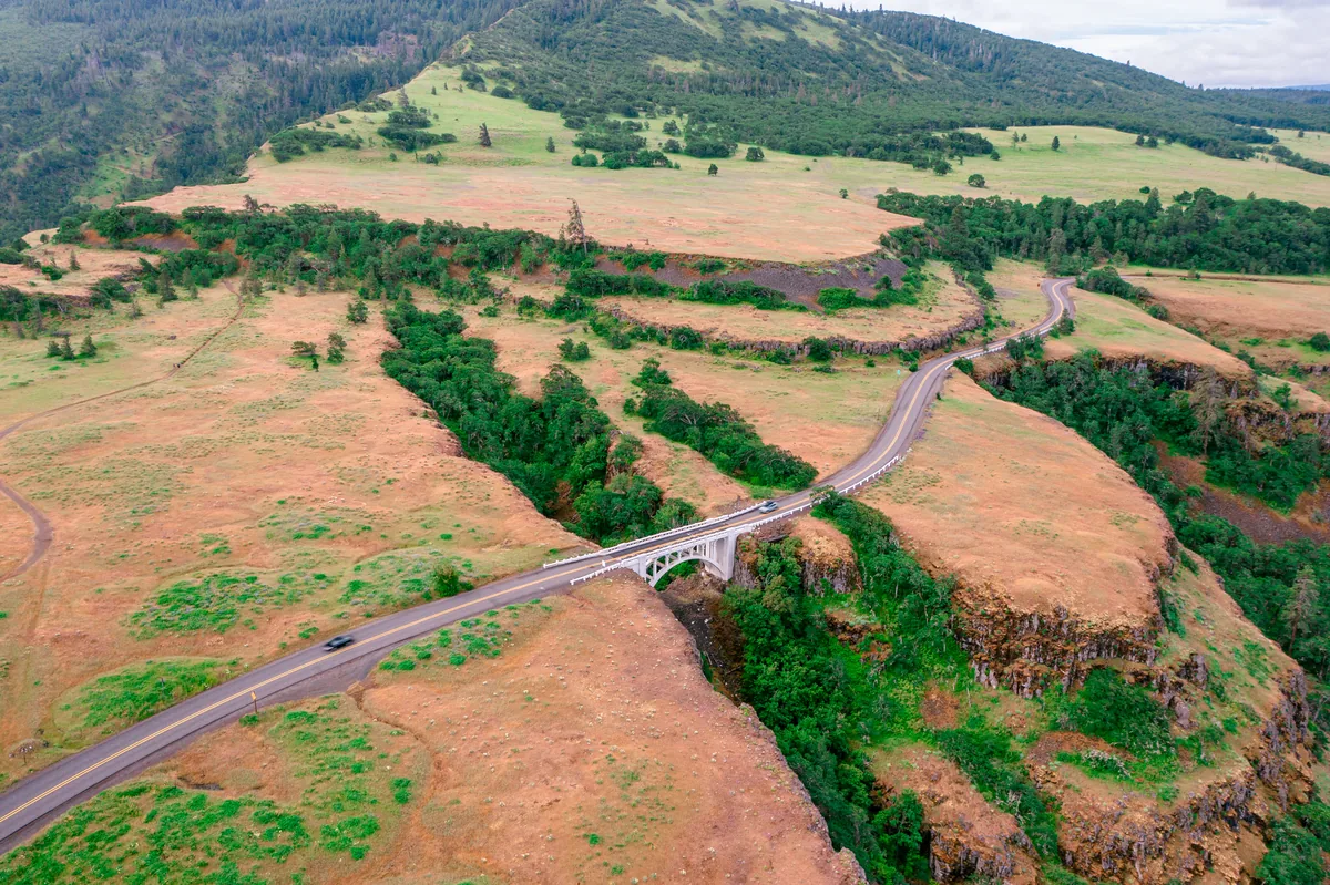 Rowena Loops from above, Oregon