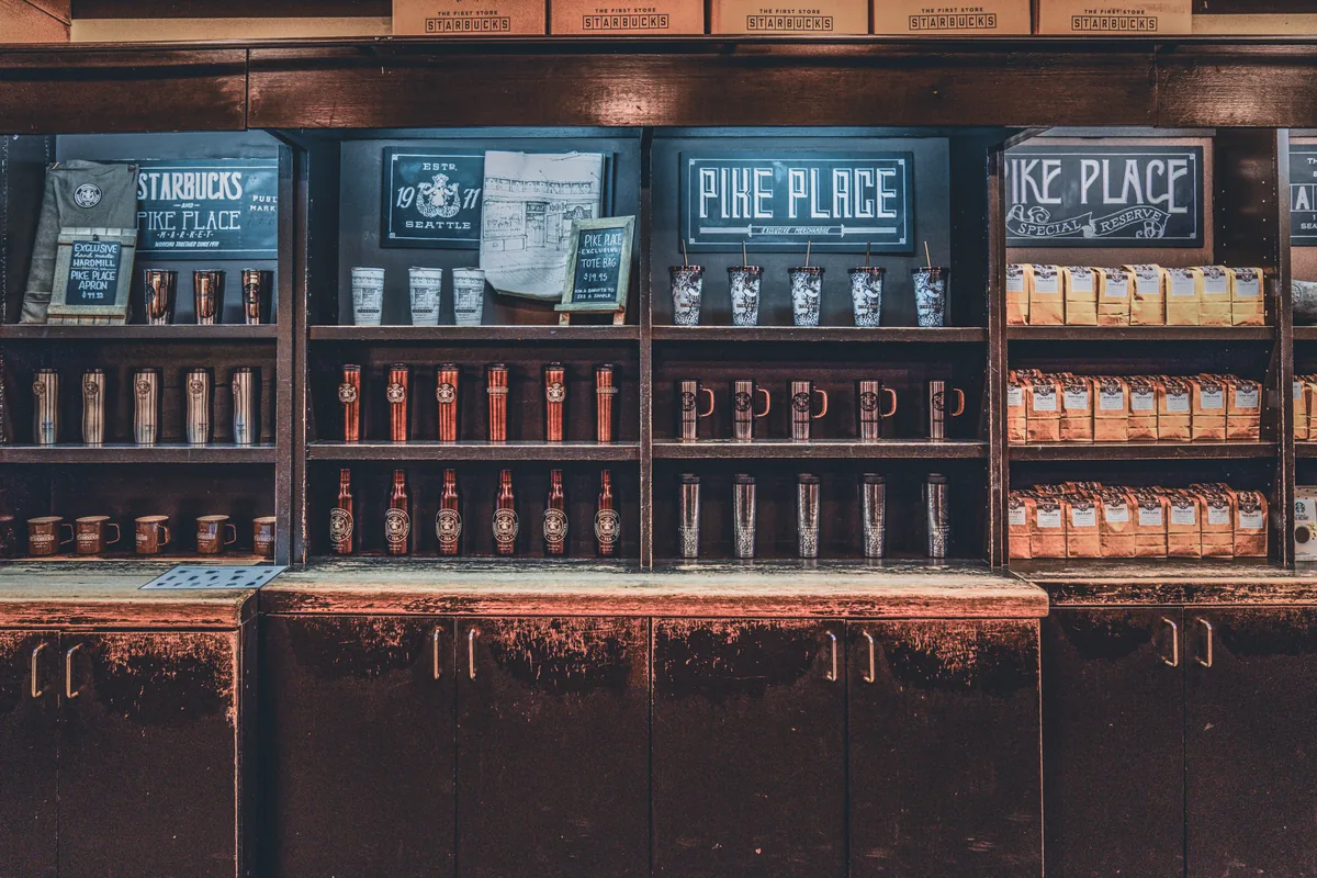 The original Starbucks, Pike Place Market, Seattle, Washington