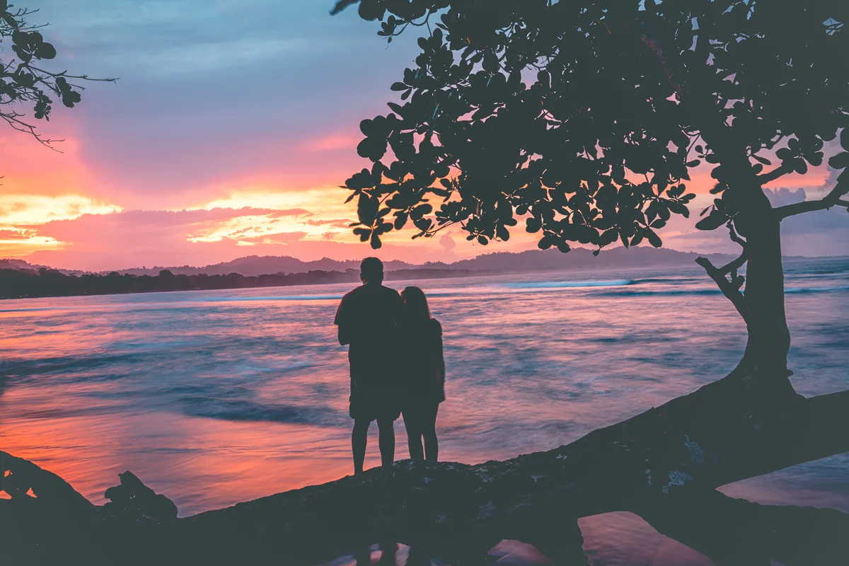 Sunset silhouettes at Cahuita, Costa Rica