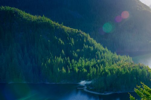 Morning light above Diablo Lake, North Cascades National Park, Washington