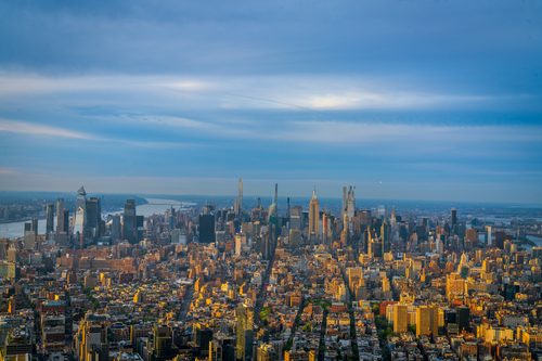 Manhattan in evening light, New York City, New York