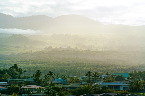 Sunlight across the Maui hills, Hawaii