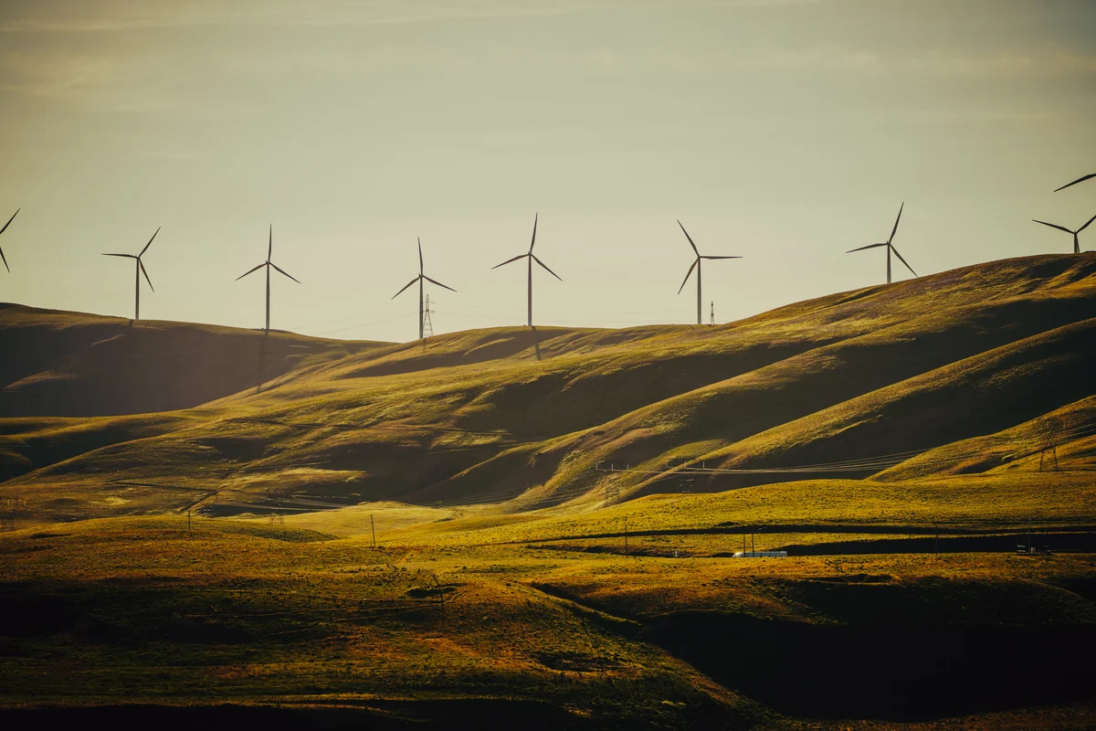 Wind turbines across the hills, Goldendale, Washington