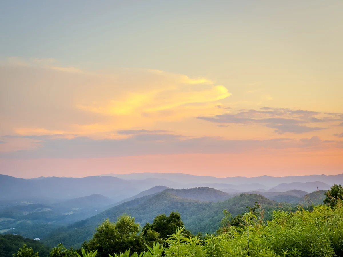 Foothills fading into sunset, Townsend, Tennessee