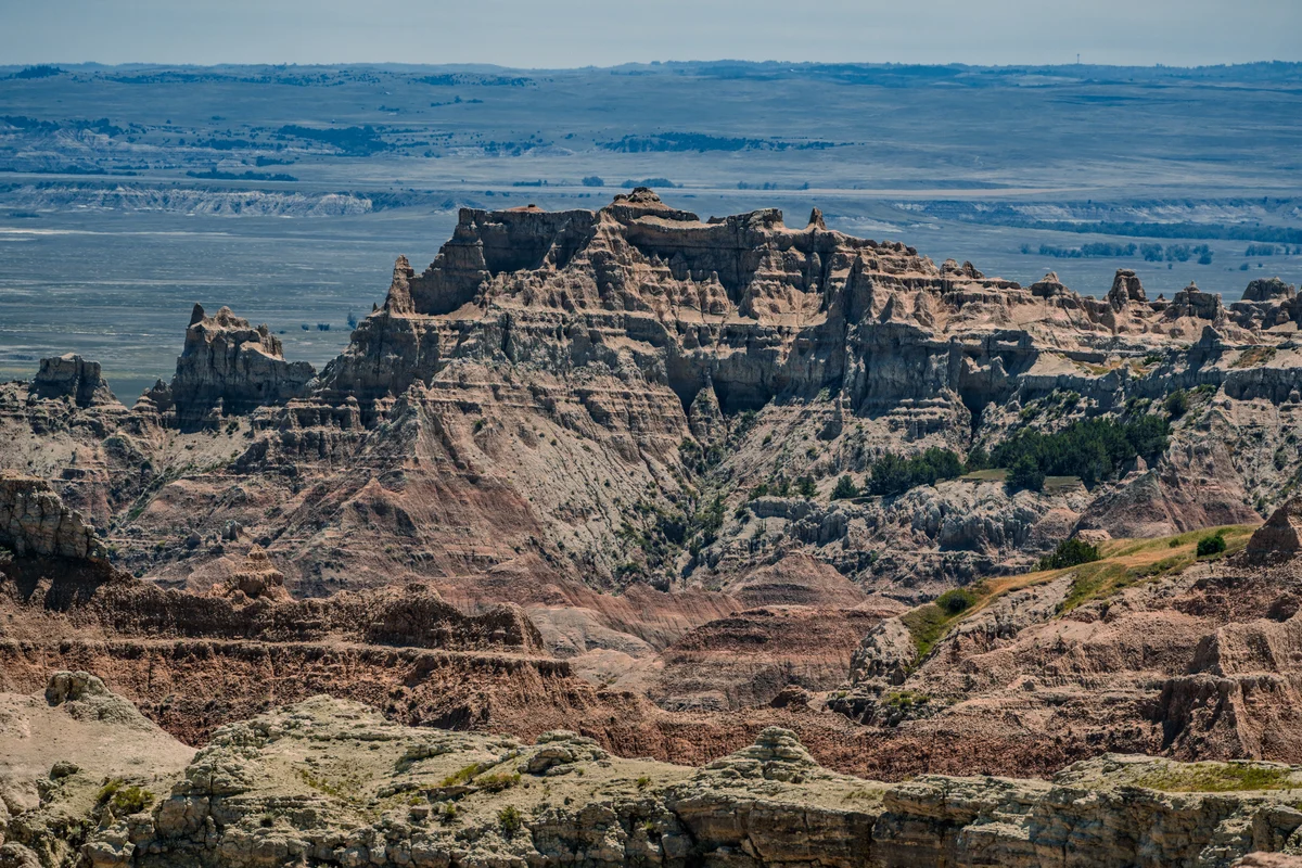Eroded formations in the Badlands, South Dakota