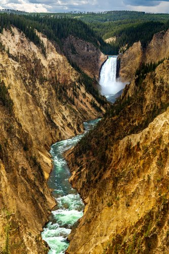 Falls in the Yellowstone canyon, Wyoming