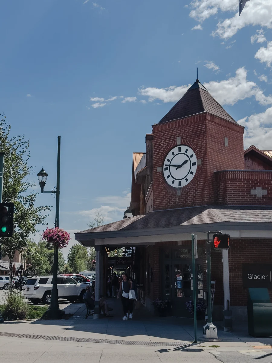 Clock tower in Whitefish, Montana