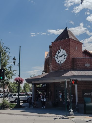 Clock tower in Whitefish, Montana