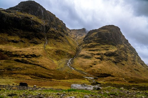 Stream beneath the Highland mountains, Ballachulish, Scotland