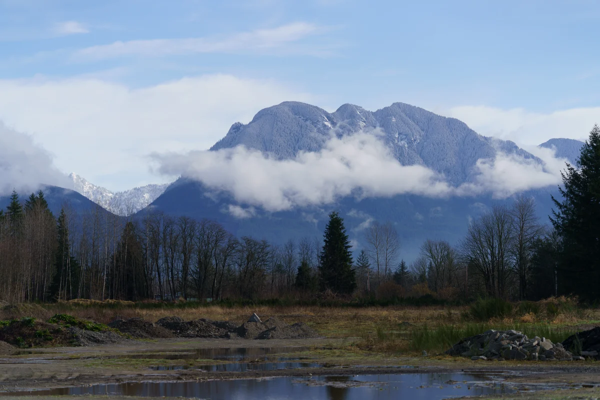 Mountain above a bank of cloud, Sultan, Washington