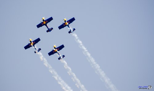 Four aircraft in formation, Bengaluru, Karnataka