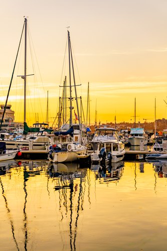 Marina at sunset, Victoria, British Columbia