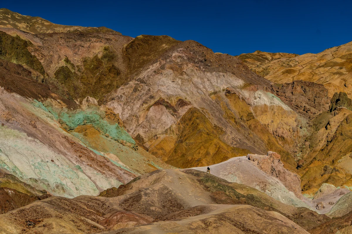 Mineral colours across desert ridges, Furnace Creek, California