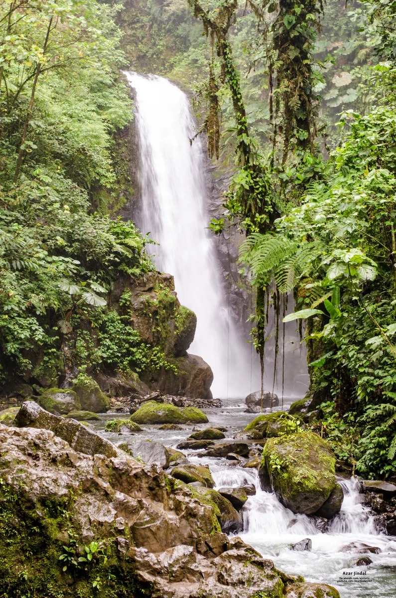 Waterfall in the tropical forest, Sarapiquí, Heredia Province