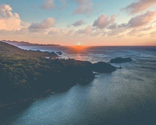 Coastal sunset from above, La Cruz, Guanacaste