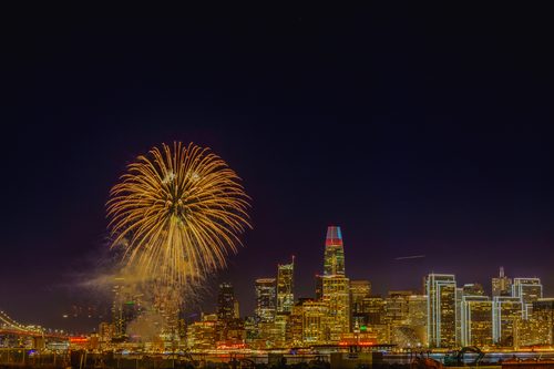 Fireworks over San Francisco, California