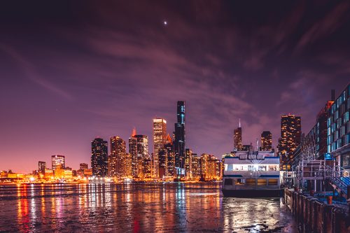 Chicago after dark, Illinois
