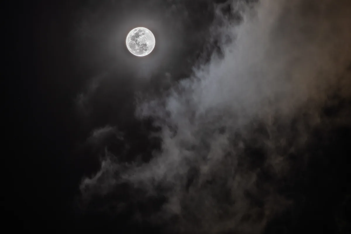 Moonlight through clouds, Escazú, Costa Rica