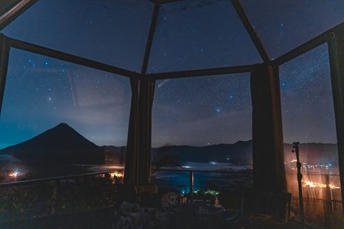 Stars through the window, Arenal, Costa Rica